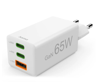 Ładowarka i akumulator HAMA Ładowarka sieciowa Mini 65W 1xUSB-C, 2xUSB-A 4047443516565